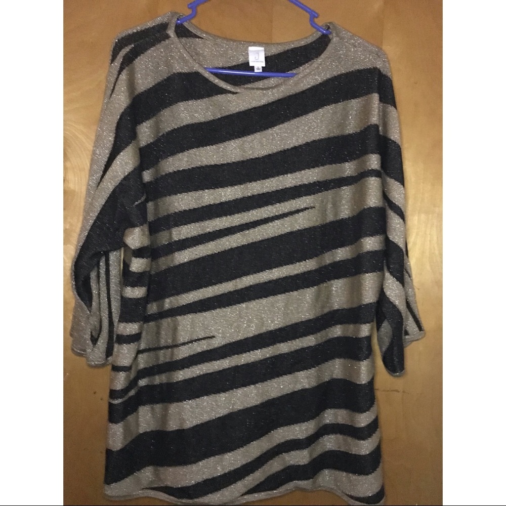 Funky stripped shimmery top